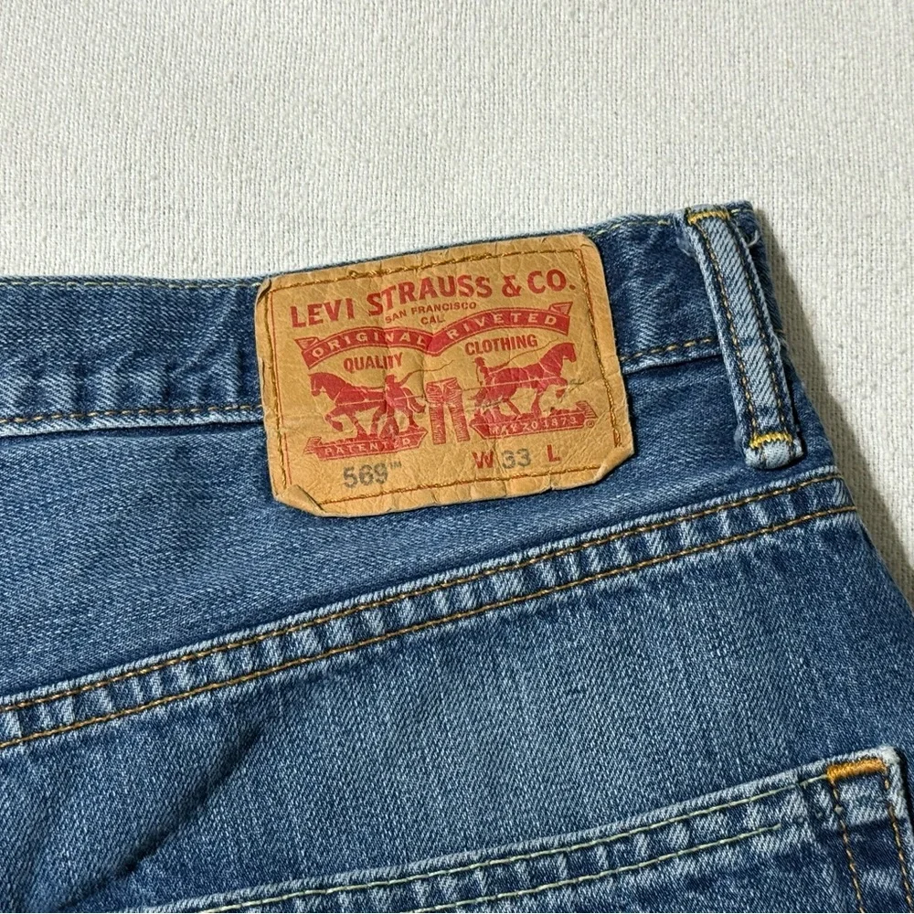 Levis Mens 569 Loose Fit Denim Jean Shorts Size 33 Blue‎ Medium Wash